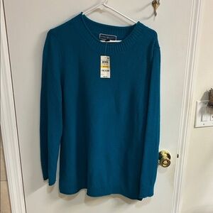 NWT Karen Scott Women's Teal Crew Neck Sweater Sz M